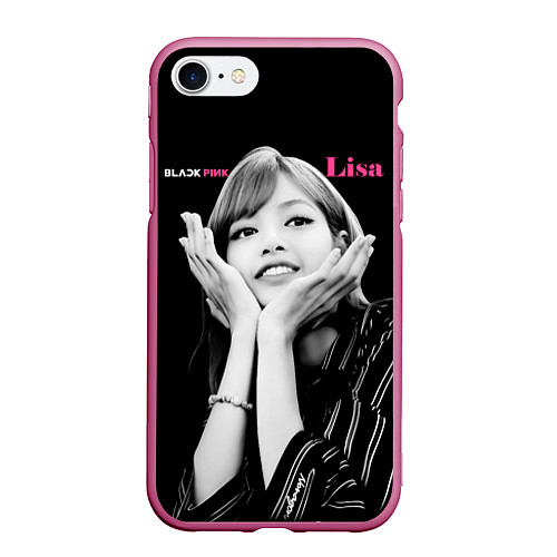 Чехол iPhone 7/8 матовый Blackpink Lisa gesture of love / 3D-Малиновый – фото 1