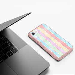 Чехол iPhone 7/8 матовый Color lines, цвет: 3D-светло-розовый — фото 2