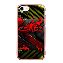Чехол iPhone 7/8 матовый CS GO red logo, цвет: 3D-светло-розовый