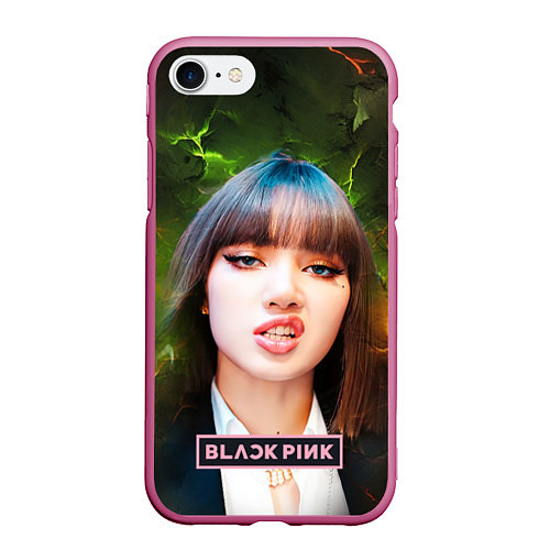 Чехол iPhone 7/8 матовый Blackpink Lisa / 3D-Малиновый – фото 1