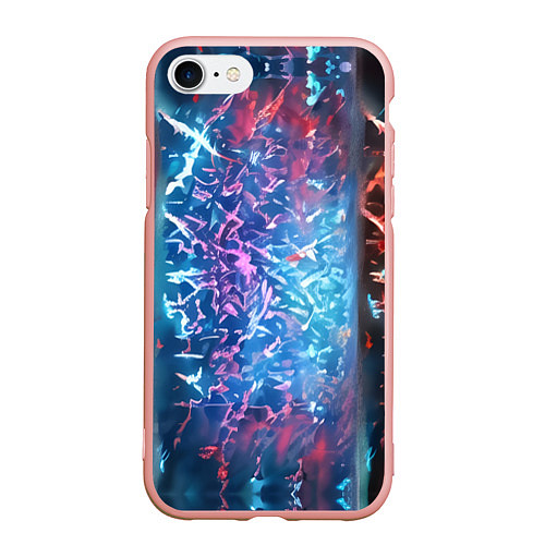 Чехол iPhone 7/8 матовый Стихии воды и лавы / 3D-Светло-розовый – фото 1
