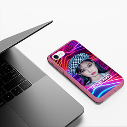 Чехол iPhone 7/8 матовый Jennie neon, цвет: 3D-малиновый — фото 2