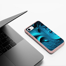 Чехол iPhone 7/8 матовый Неоновые объемные узоры, цвет: 3D-светло-розовый — фото 2