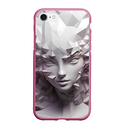 Чехол iPhone 7/8 матовый Скульптура с шипами / 3D-Малиновый – фото 1