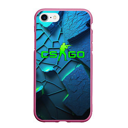 Чехол iPhone 7/8 матовый CS GO blue green style