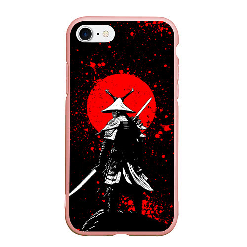 Чехол iPhone 7/8 матовый Призрак цусимы - самурай / 3D-Светло-розовый – фото 1