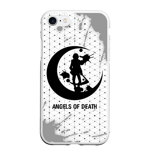 Чехол iPhone 7/8 матовый Angels of Death glitch на светлом фоне / 3D-Белый – фото 1