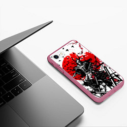 Чехол iPhone 7/8 матовый Bushido warrior, цвет: 3D-малиновый — фото 2