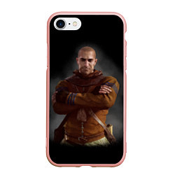 Чехол iPhone 7/8 матовый The Witcher 3 - Гюнтер, цвет: 3D-светло-розовый