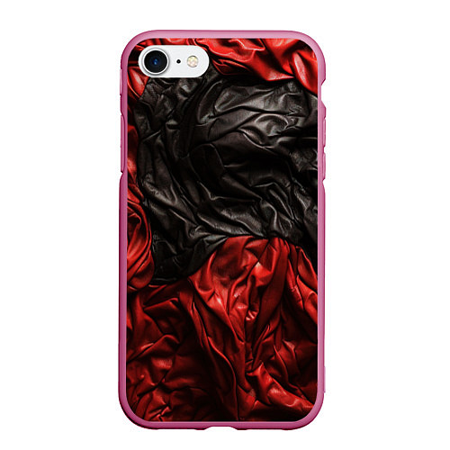 Чехол iPhone 7/8 матовый Black red texture / 3D-Малиновый – фото 1