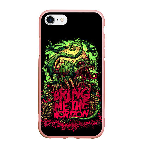 Чехол iPhone 7/8 матовый Bring me the horizon dinosaurs / 3D-Светло-розовый – фото 1
