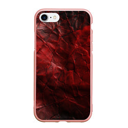 Чехол iPhone 7/8 матовый Текстура красная кожа, цвет: 3D-светло-розовый