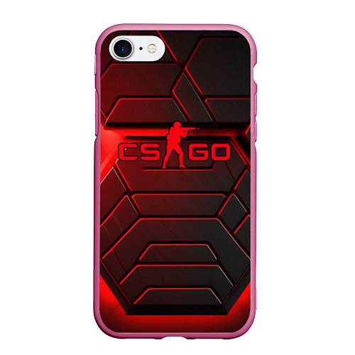 Чехол iPhone 7/8 матовый Red neon CS GO / 3D-Малиновый – фото 1