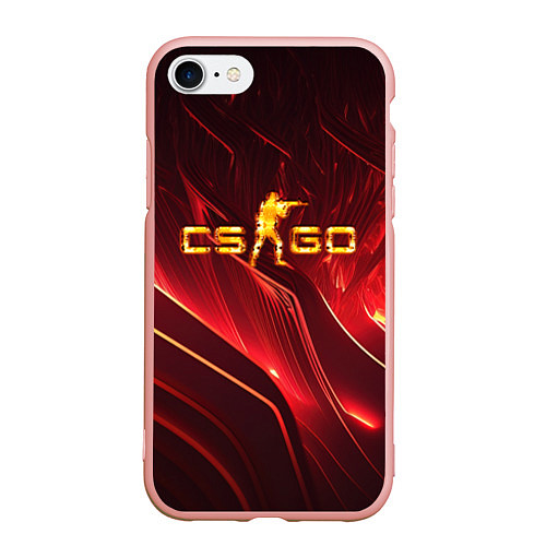 Чехол iPhone 7/8 матовый CS GO fire logo / 3D-Светло-розовый – фото 1