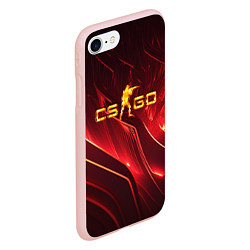 Чехол iPhone 7/8 матовый CS GO fire logo, цвет: 3D-светло-розовый — фото 2