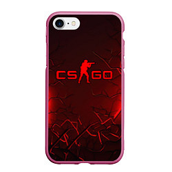 Чехол iPhone 7/8 матовый CSGO logo dark red, цвет: 3D-малиновый