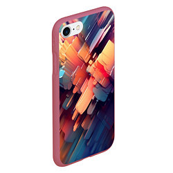 Чехол iPhone 7/8 матовый Цветная абстракция каменных сланцев, цвет: 3D-малиновый — фото 2