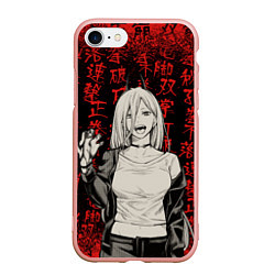 Чехол iPhone 7/8 матовый Power - Chainsaw Man, цвет: 3D-светло-розовый