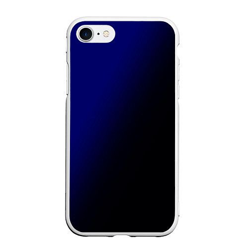 Чехол iPhone 7/8 матовый Градиент ультрамарин / 3D-Белый – фото 1