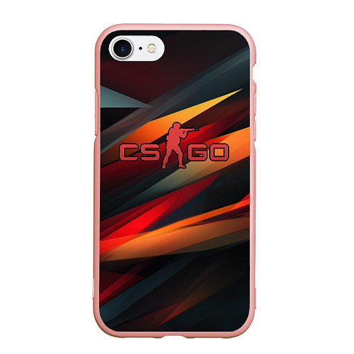 Чехол iPhone 7/8 матовый CS GO abstract logo / 3D-Светло-розовый – фото 1