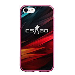 Чехол iPhone 7/8 матовый CS GO dark abstract logo, цвет: 3D-малиновый