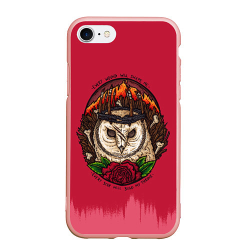 Чехол iPhone 7/8 матовый Bring Me The Horizon Owl / 3D-Светло-розовый – фото 1