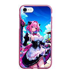 Чехол iPhone 7/8 матовый Астольфо служанка - Fate grand order, цвет: 3D-малиновый