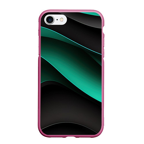 Чехол iPhone 7/8 матовый Абстрактная зеленая текстура / 3D-Малиновый – фото 1