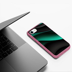 Чехол iPhone 7/8 матовый Абстрактная зеленая текстура, цвет: 3D-малиновый — фото 2