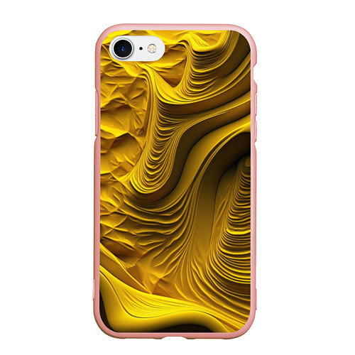 Чехол iPhone 7/8 матовый Объемная желтая текстура / 3D-Светло-розовый – фото 1