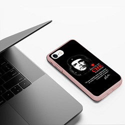 Чехол iPhone 7/8 матовый Che Guevara автограф, цвет: 3D-светло-розовый — фото 2