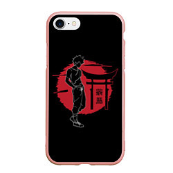 Чехол iPhone 7/8 матовый Муген - Samurai Champloo, цвет: 3D-светло-розовый