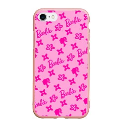 Чехол iPhone 7/8 матовый Барби паттерн розовый, цвет: 3D-светло-розовый