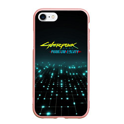 Чехол iPhone 7/8 матовый Cyberpunk logo neon, цвет: 3D-светло-розовый