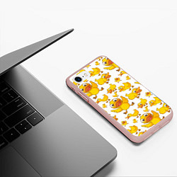 Чехол iPhone 7/8 матовый Yellow ducklings, цвет: 3D-светло-розовый — фото 2