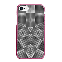 Чехол iPhone 7/8 матовый В серых тонах геометрический узор, цвет: 3D-малиновый