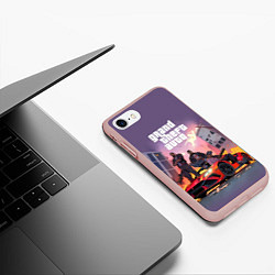 Чехол iPhone 7/8 матовый Grand Theft Auto - game, цвет: 3D-светло-розовый — фото 2