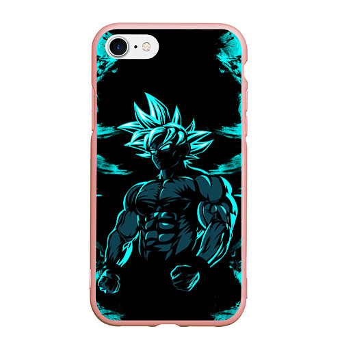 Чехол iPhone 7/8 матовый Goku - Dragon ball / 3D-Светло-розовый – фото 1