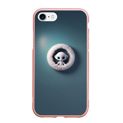 Чехол iPhone 7/8 матовый Забавный зеленоглазый пришелец, цвет: 3D-светло-розовый