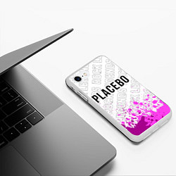 Чехол iPhone 7/8 матовый Placebo rock legends: символ сверху, цвет: 3D-белый — фото 2
