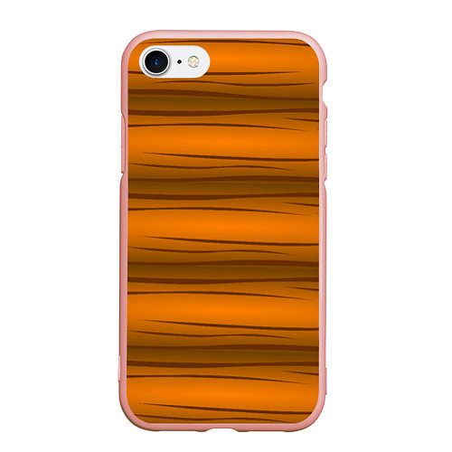 Чехол iPhone 7/8 матовый Текстура бревна горизонтальные / 3D-Светло-розовый – фото 1
