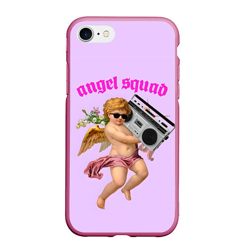 Чехол iPhone 7/8 матовый Angel Squad / 3D-Малиновый – фото 1