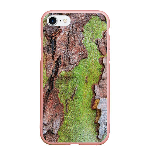 Чехол iPhone 7/8 матовый Кора дерева / 3D-Светло-розовый – фото 1