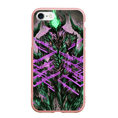 Чехол iPhone 7/8 матовый Фиолетовый элементаль киберпанк / 3D-Светло-розовый – фото 1