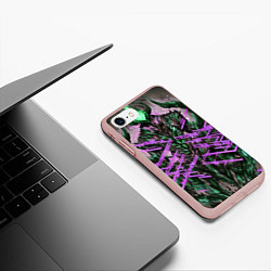 Чехол iPhone 7/8 матовый Фиолетовый элементаль киберпанк, цвет: 3D-светло-розовый — фото 2