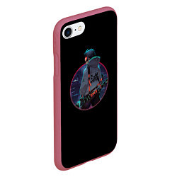 Чехол iPhone 7/8 матовый Киберпанк Танджиро, цвет: 3D-малиновый — фото 2