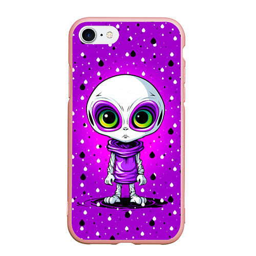 Чехол iPhone 7/8 матовый Alien - purple color / 3D-Светло-розовый – фото 1