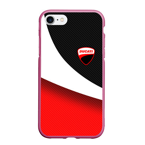 Чехол iPhone 7/8 матовый Ducati - красно-черный / 3D-Малиновый – фото 1