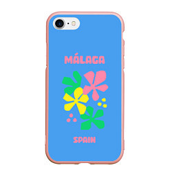 Чехол iPhone 7/8 матовый Малага - Испания, цвет: 3D-светло-розовый
