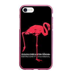Чехол iPhone 7/8 матовый Фламинго - Мюнхен, цвет: 3D-малиновый